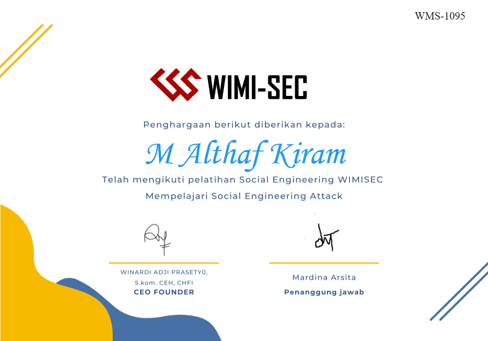 Social Engineering certificate preview