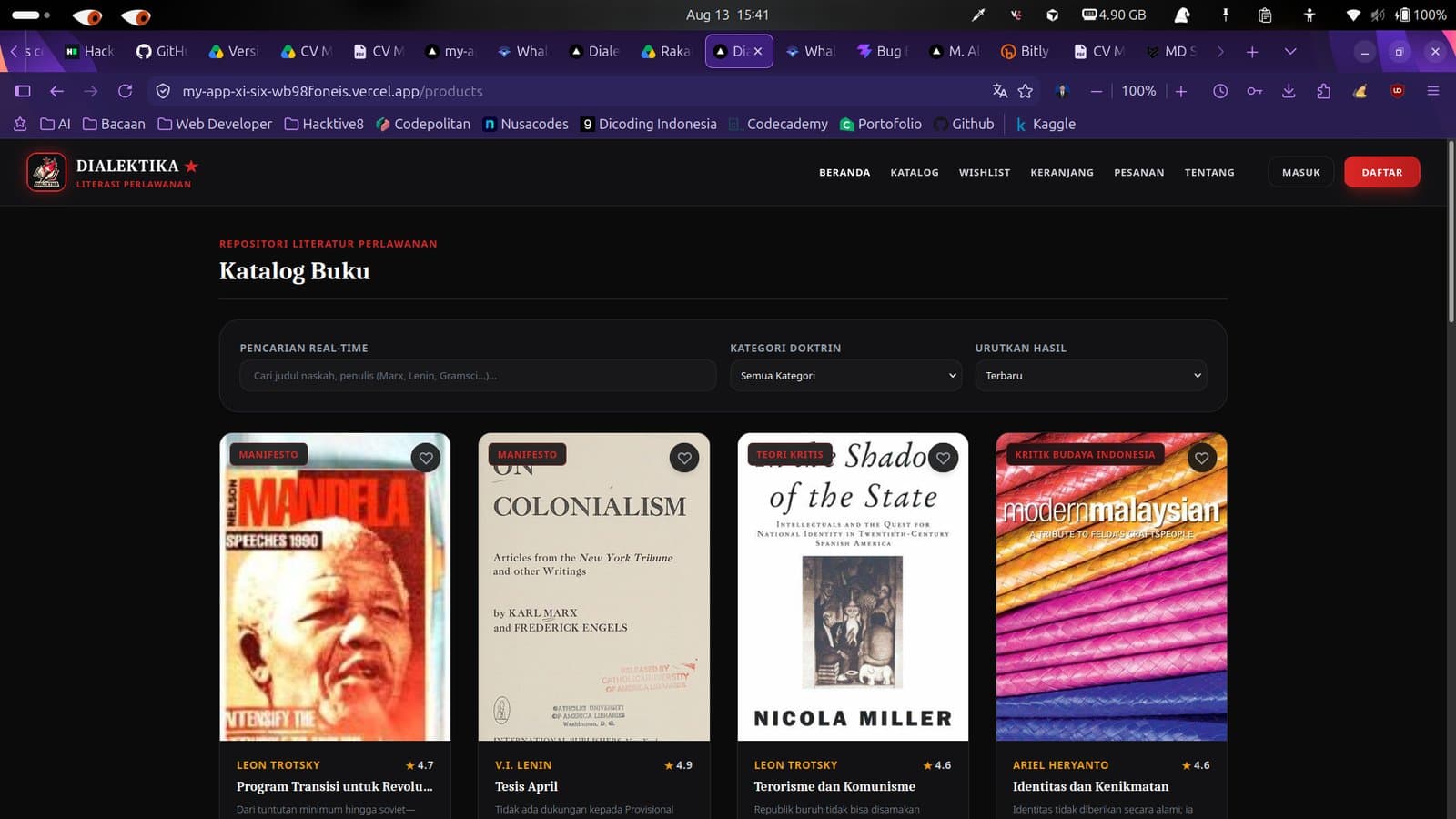 Dialektika catalog and product browsing