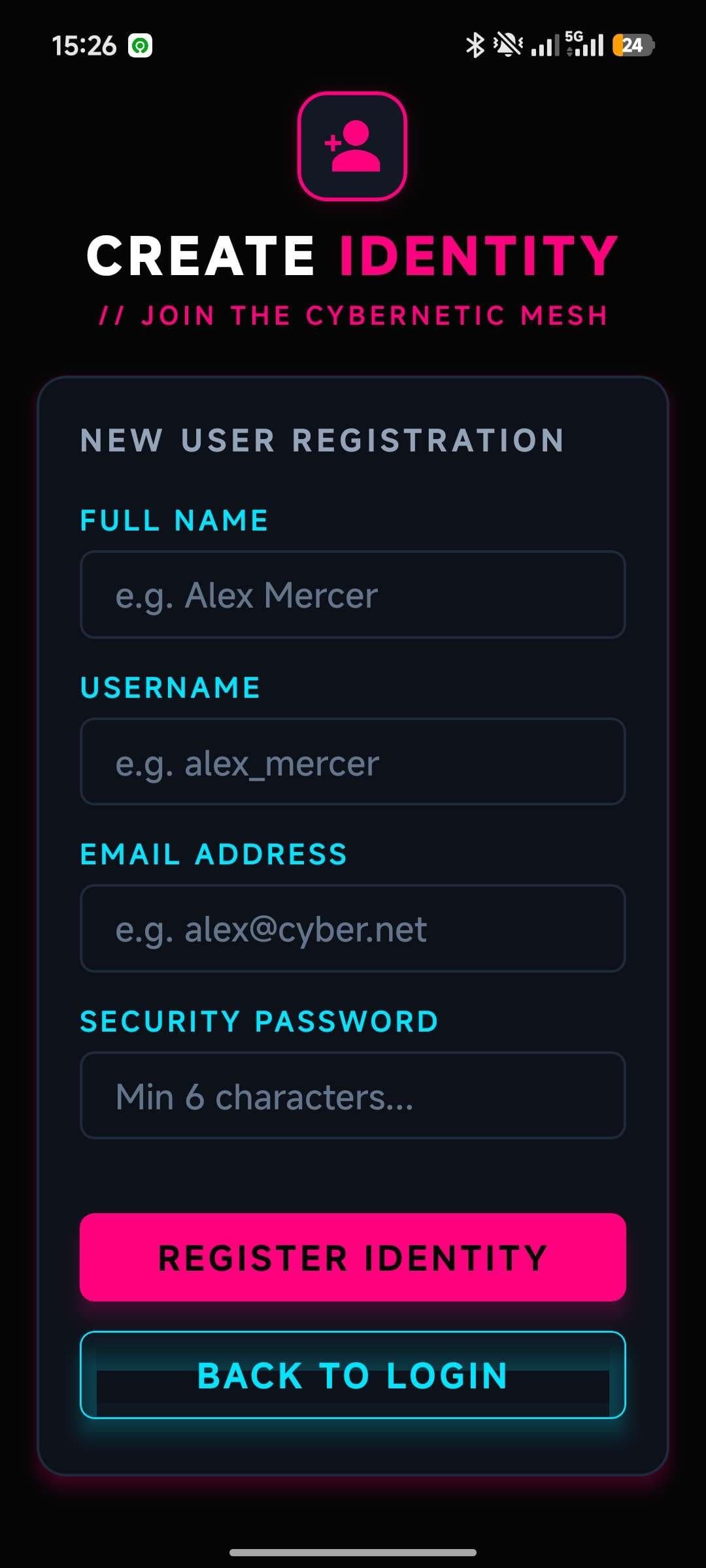 RakanChat create identity registration
