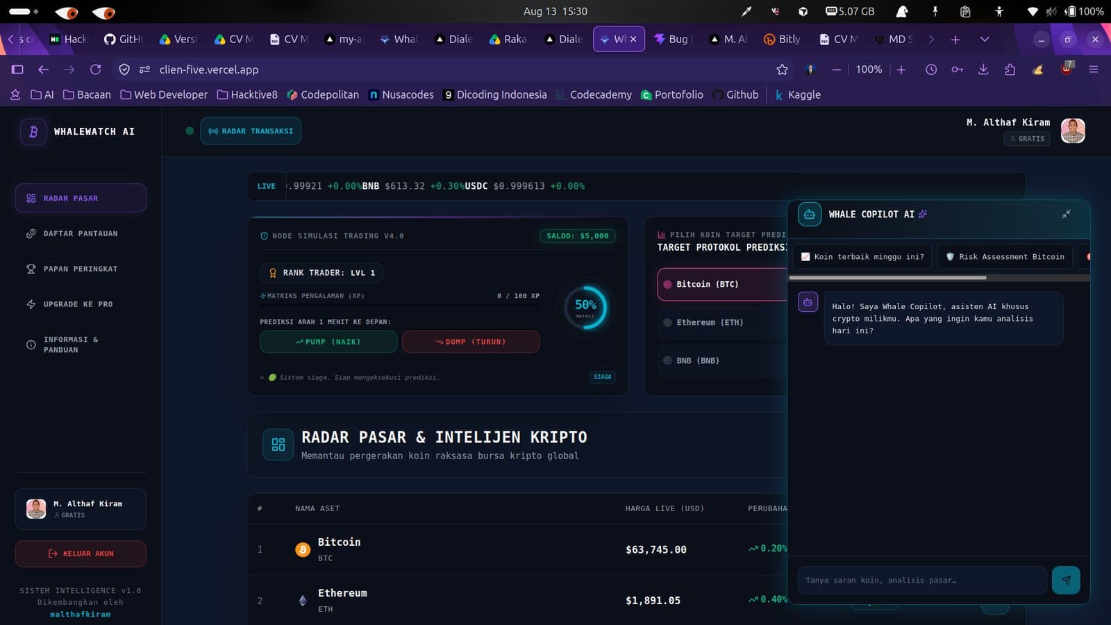 WhaleWatch AI market radar and Copilot
