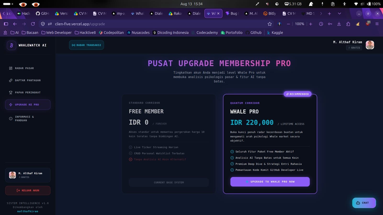 WhaleWatch AI premium and watchlist views